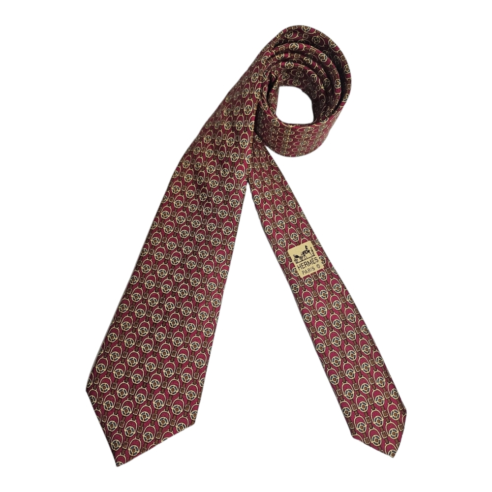 HERMÈS 956 IA Red Equestrian Silk LUXURY Tie FRANCE